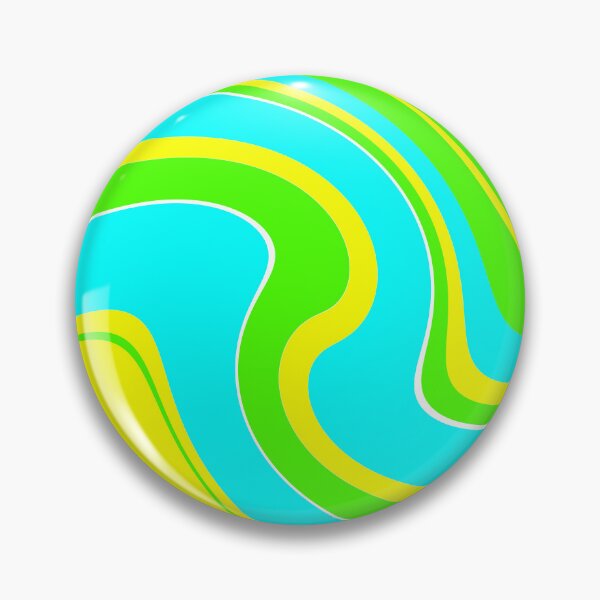 Item preview, 60's 70's Retro Liquid Stripe in Lime Green, Aqua Blue and Yellow designed and sold by MellowCat.