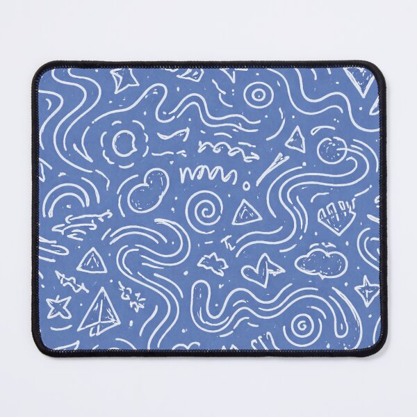 Item preview, Cute Doodle Objects Pattern – Hand Drawn Sketch Style Blue Pattern designed and sold by DrizzyV.