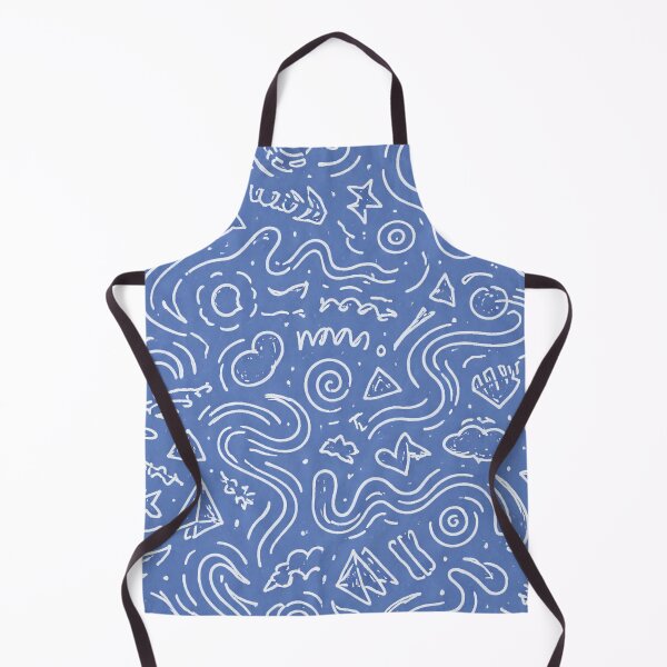 Item preview, Cute Doodle Objects Pattern – Hand Drawn Sketch Style Blue Pattern designed and sold by DrizzyV.