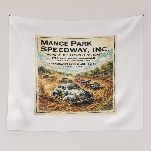 Item preview, Mance Park Auto Races Poster Variation color version designed and sold by Helios Be. Lavsh.
