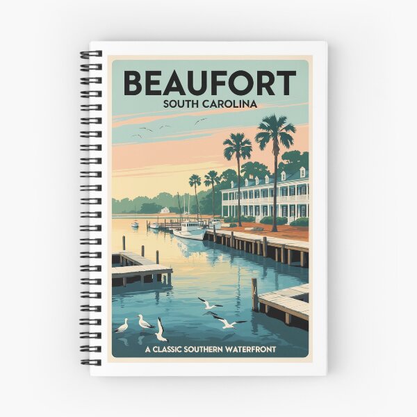 Item preview, Beaufort South Carolina Waterfront Sunset Vintage Travel Poster Print | Coastal Souvenir Art designed and sold by bobparduephoto.