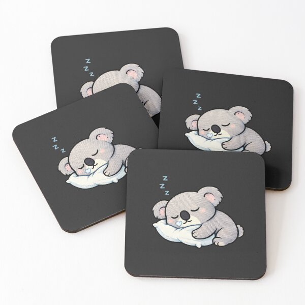 Item preview, Sleepy Koala Hugging Pillow – Cute Kawaii Lazy Sleep Meme Embroidered Patch Style designed and sold by ColorSplash123.