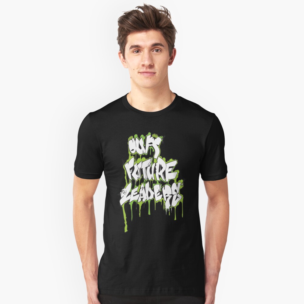 Our Future Leaders Graffiti Green Slim Fit T-Shirt