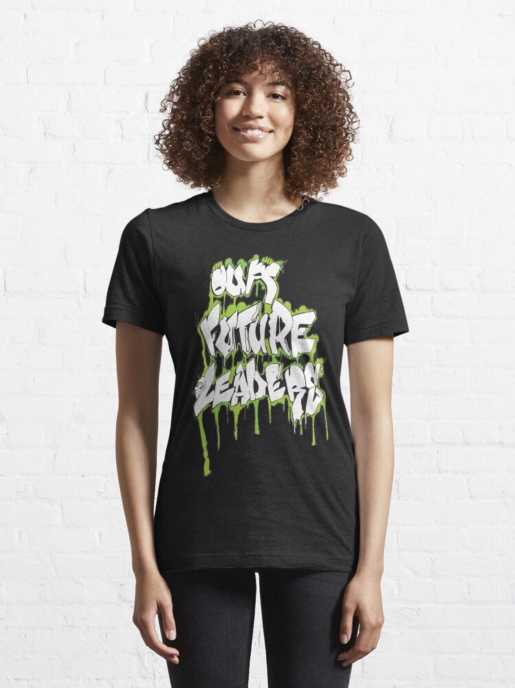 Alternate view of Our Future Leaders Graffiti Green Essential T-Shirt