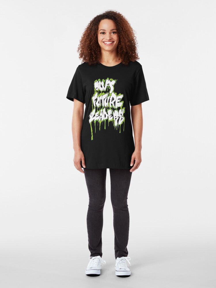 Alternate view of Our Future Leaders Graffiti Green Slim Fit T-Shirt