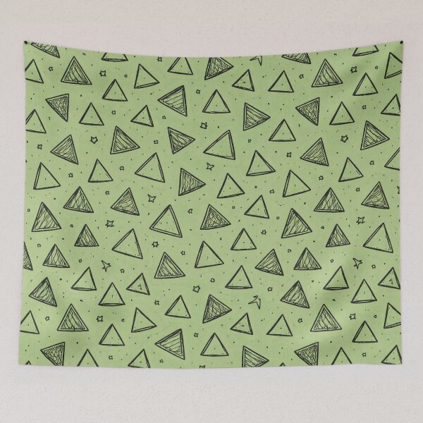 Item preview, Geometric Triangle Pattern – Hand Drawn Triangles on Green Background designed and sold by DrizzyV.