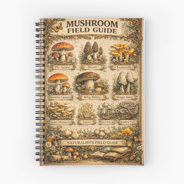 Aperçu de l'œuvre Guide des champignons sur le terrain - Design nature cottagecore créée et vendue par KinLost.