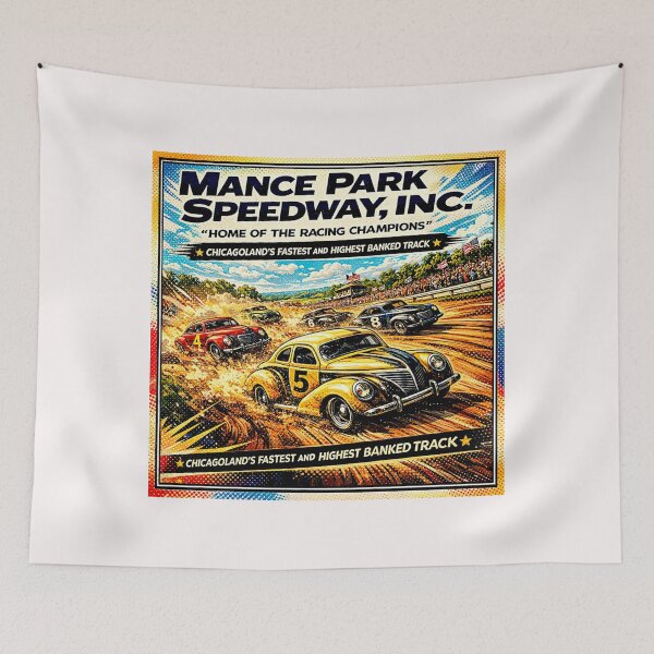Item preview, Mance Park Auto Races Poster Variation color version#3 designed and sold by Helios Be. Lavsh.