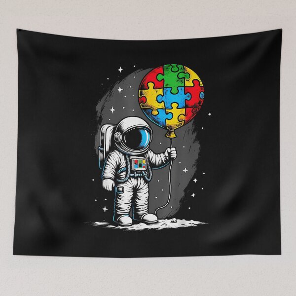Item preview, Astronaut Balloon Autism Awareness Space Autistic Kids Boys designed and sold by Boutkimaewab.