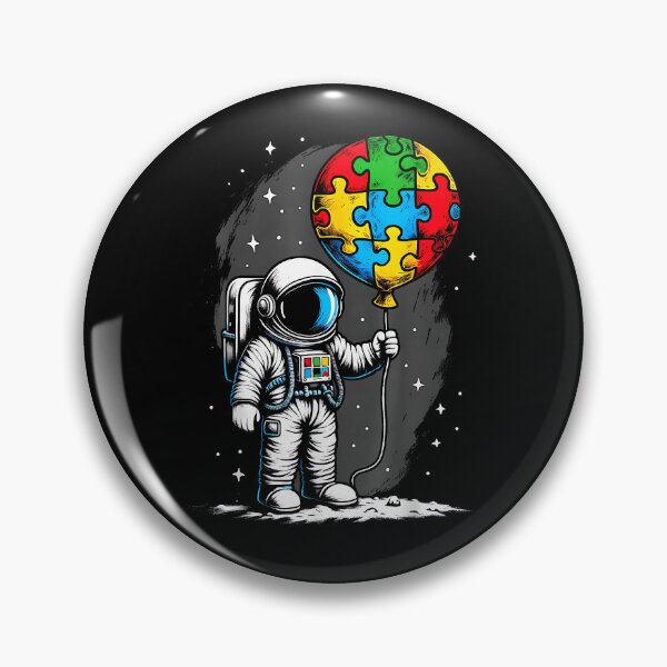 Item preview, Astronaut Balloon Autism Awareness Space Autistic Kids Boys designed and sold by Boutkimaewab.