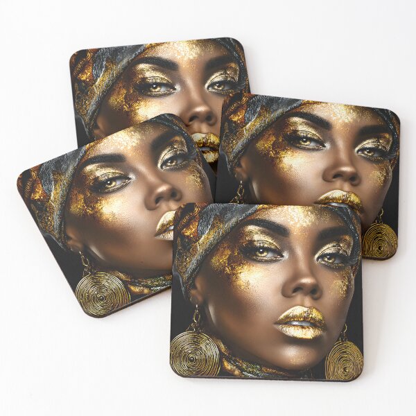 Item preview, Elegant Portrait with Golden Accents and Turban Style designed and sold by Artessie.
