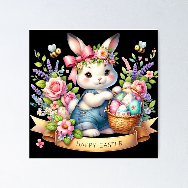 Item preview, Adorable Easter Bunny – Spring Holiday Rabbit Design designed and sold by artedigital99.