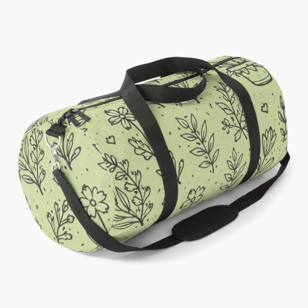 Item preview, Botanical Doodle Pattern – Hand Drawn Plants and Leaves on Green Background designed and sold by DrizzyV.
