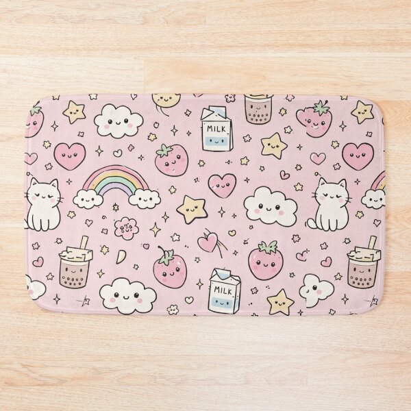 Item preview, Kawaii Cute Pattern – Pastel Pink Kawaii Doodles Seamless Design designed and sold by DrizzyV.