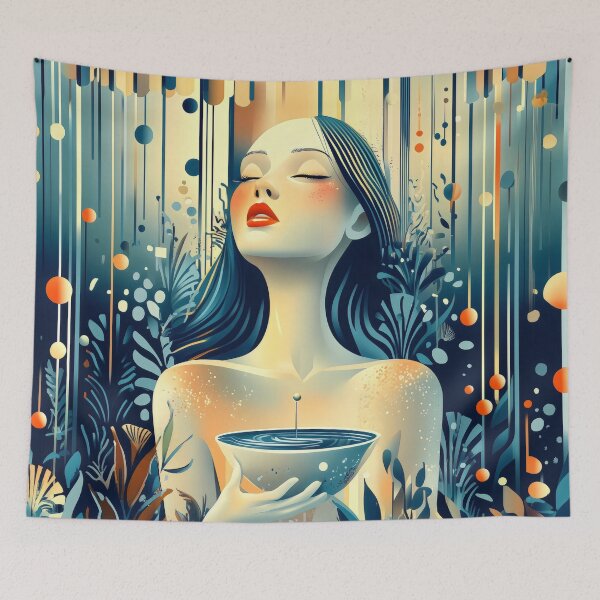 Item preview, Spiritual Woman Holding Bowl Dreamlike Portrait designed and sold by Shoot-The-Moon.
