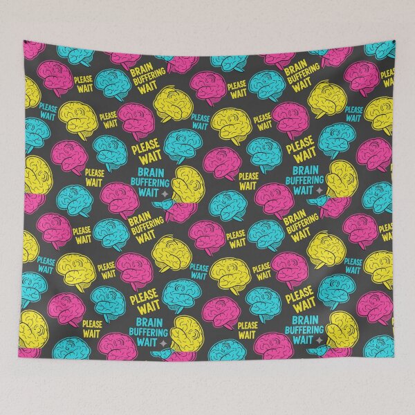 Item preview, Playful Brain Illustration Pattern designed and sold by StickVerse by Owais.