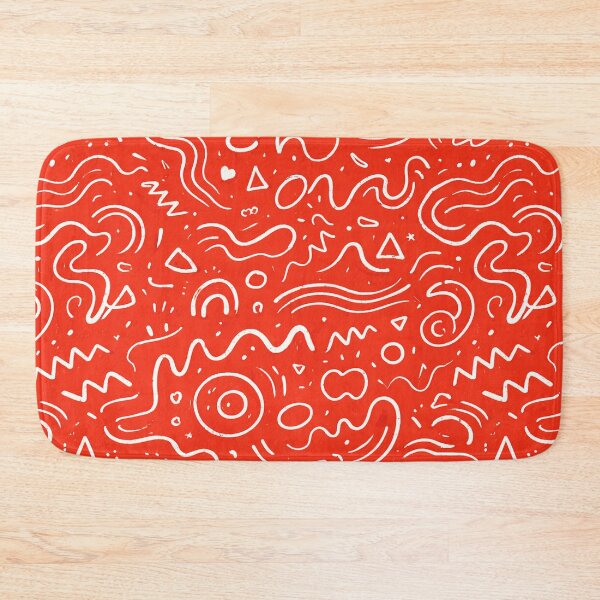 Item preview, Modern Abstract Lines Pattern – White Line Art on Red Background designed and sold by DrizzyV.