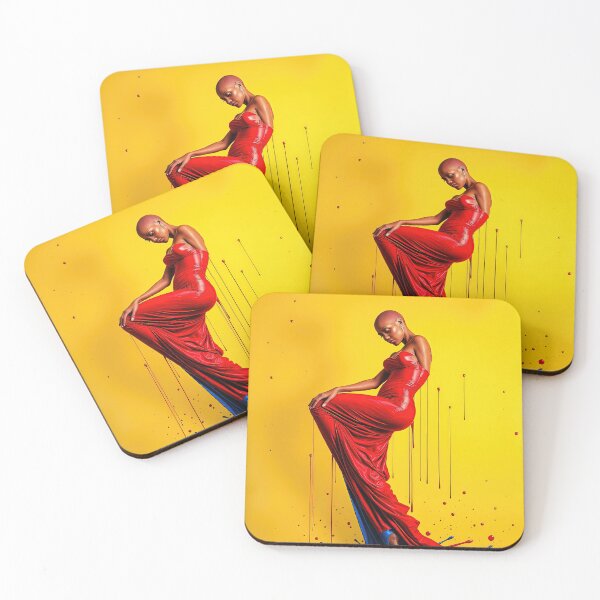 Item preview, Bold Red Dress Fashion Art on Yellow Background designed and sold by Alma47.