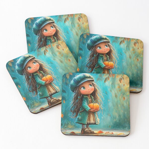 Item preview, Whimsical Girl with Pumpkin in Autumn Landscape designed and sold by Artessie.