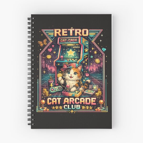 Artikelvorschau, Retro Pixel Cat Arcade Club Grafik-Shirt entworfen und verkauft von KinLost.