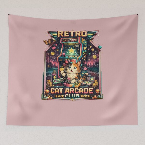 Item preview, Retro Pixel Cat Arcade Club Graphic Shirt designed and sold by KinLost.