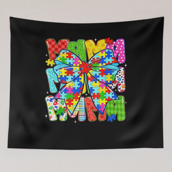 Item preview, Autism Awareness Mama Puzzle Piece Coquette Bow Ribbon Women designed and sold by Boutkimaewab.