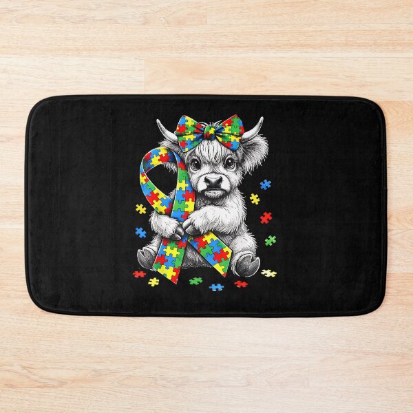 Item preview, Highland Cow Autism Awareness Puzzle Ribbon Coquette Bow designed and sold by Boutkimaewab.