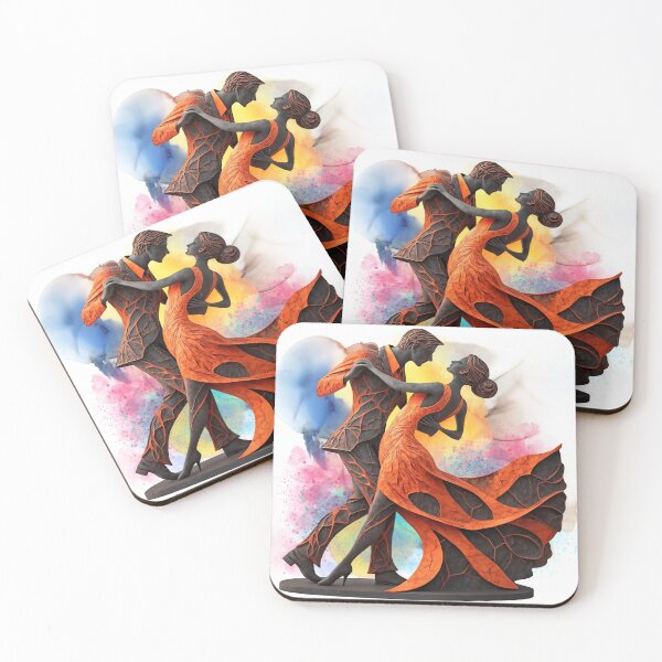 Item preview, Eternal Dance of Love – Romantic Couple Tango in Elegant Modern Art Style designed and sold by ChenEngEng.