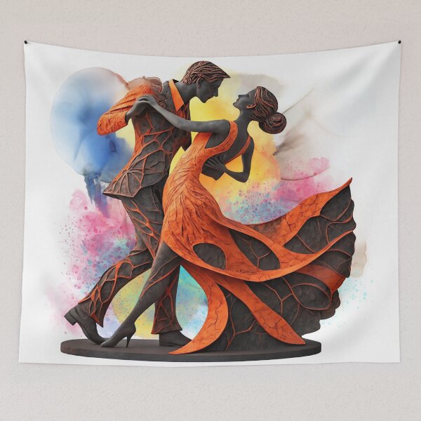 Item preview, Eternal Dance of Love – Romantic Couple Tango in Elegant Modern Art Style designed and sold by ChenEngEng.