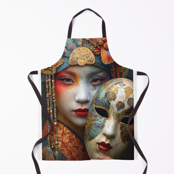 Item preview, Elegant Masked Portrait with Rich Cultural Elements designed and sold by Artessie.
