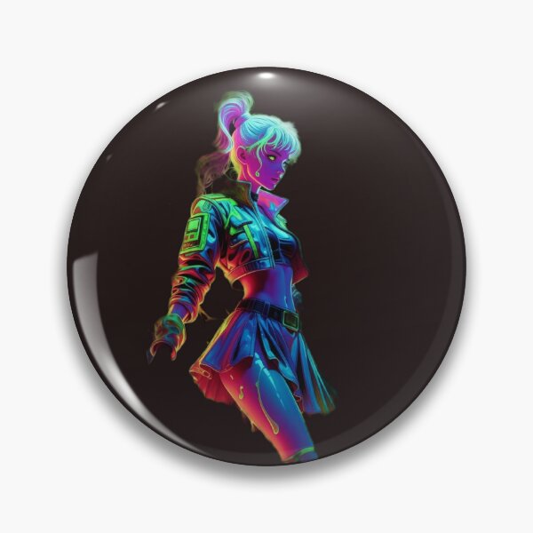 Item preview, Cyberpunk Neon Toxic Raver – Glow Drip Jacket & Rainbow Ponytail designed and sold by RadaQueen.