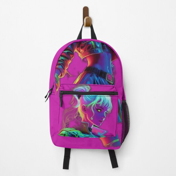 Item preview, Cyberpunk Neon Toxic Raver – Glow Drip Jacket & Rainbow Ponytail designed and sold by RadaQueen.