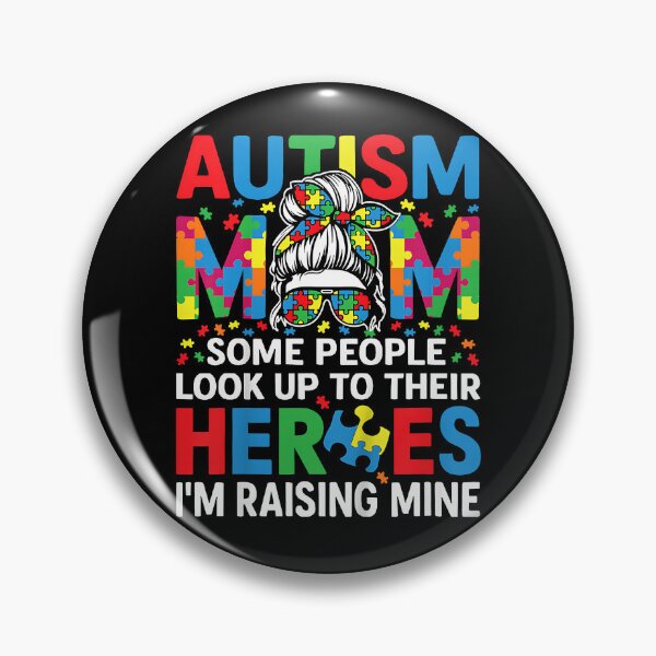 Item preview, Autism Awareness Mom Raising Hero Messy Bun Women Autistic designed and sold by Boutkimaewab.