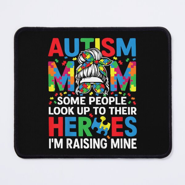 Item preview, Autism Awareness Mom Raising Hero Messy Bun Women Autistic designed and sold by Boutkimaewab.