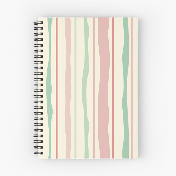 Artikelvorschau, Retro-Muster mit wellenförmigen Pastellstreifen in Rosa und Grün entworfen und verkauft von KateKeoganDesign.