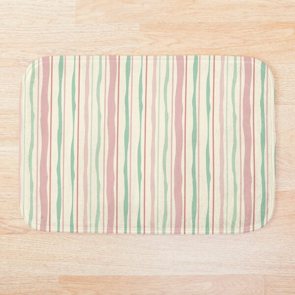 Item preview, Patrón de rayas pastel onduladas retro rosa y verde designed and sold by KateKeoganDesign.