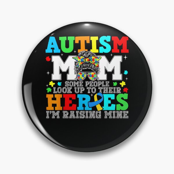 Item preview, Autism Awareness Puzzle Messy Bun Raising Hero Mom Women designed and sold by Boutkimaewab.