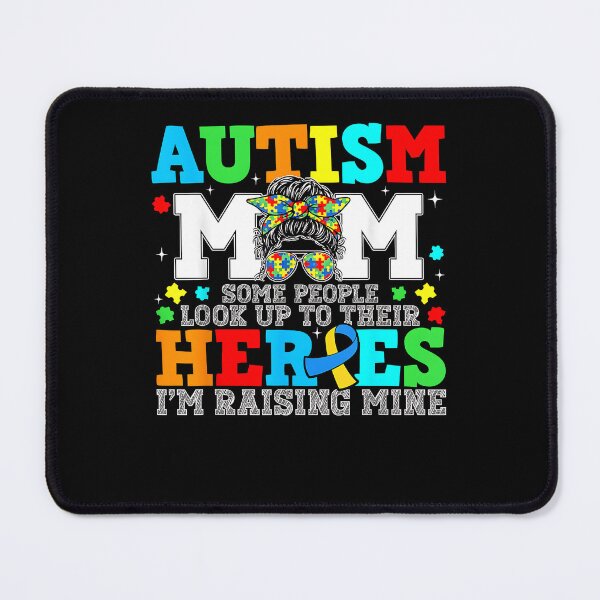 Item preview, Autism Awareness Puzzle Messy Bun Raising Hero Mom Women designed and sold by Boutkimaewab.