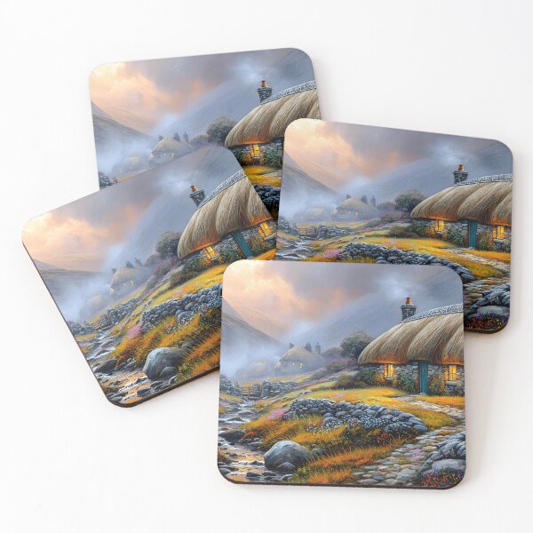 Item preview, Charming Cottages in Serene Highland Landscape designed and sold by Artessie.