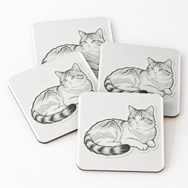 Item preview, Minimal cat line art sticker designed and sold by uptown2026.