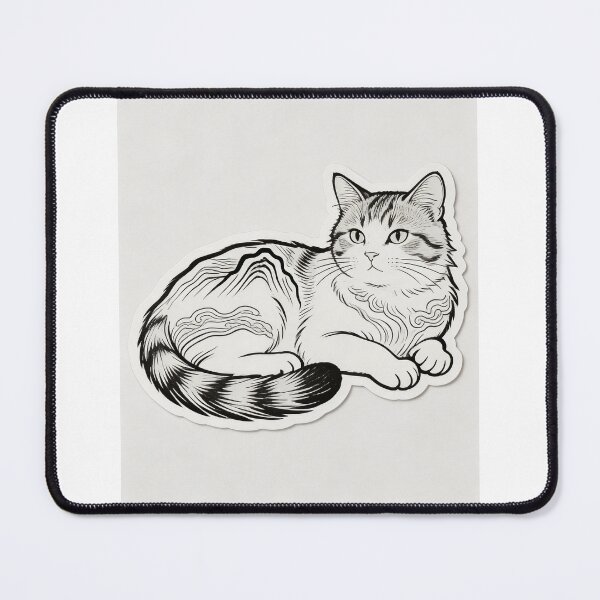 Item preview, Minimal cat line art sticker designed and sold by uptown2026.
