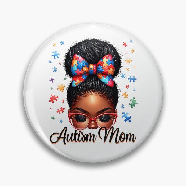 Item preview, Autism Mom Afro Black Women Autism Awareness Messy Bun designed and sold by Boutkimaewab.