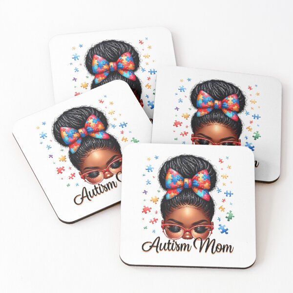 Item preview, Autism Mom Afro Black Women Autism Awareness Messy Bun designed and sold by Boutkimaewab.