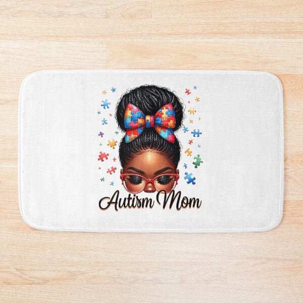 Item preview, Autism Mom Afro Black Women Autism Awareness Messy Bun designed and sold by Boutkimaewab.