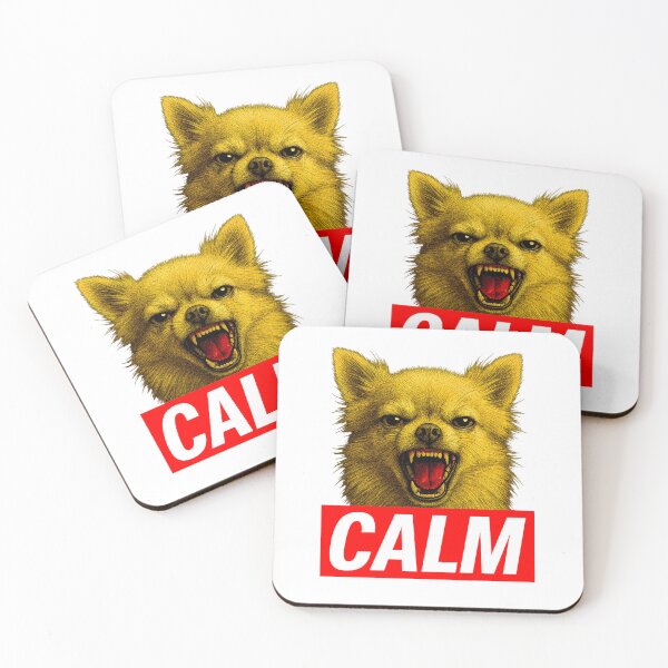 Item preview, CALM Dog Meme – Angry Chihuahua Illustration designed and sold by sorryNOTsorry.brand.