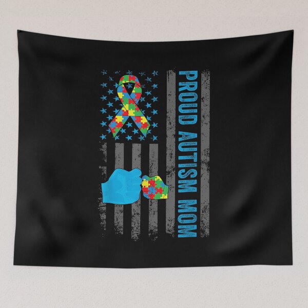 Item preview, Proud Autism Mom American Flag USA Autism Awareness Mom designed and sold by Boutkimaewab.