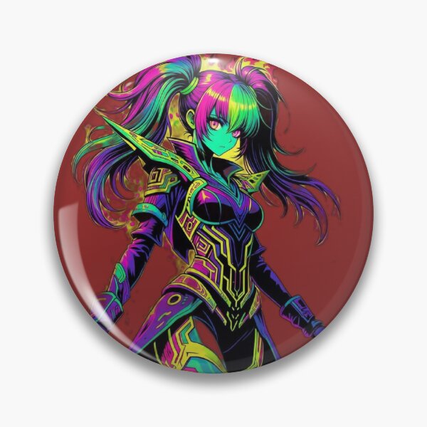 Artikelvorschau, Cyberpunk-Flammenkrieger – Neon-Giftrüstung & Regenbogen-Feueraura entworfen und verkauft von RadaQueen.