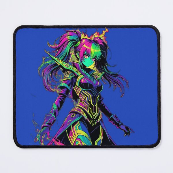 Item preview, Cyberpunk Flame Warrior – Neon Toxic Armor & Rainbow Fire Aura designed and sold by RadaQueen.