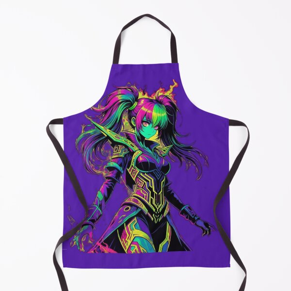 Item preview, Cyberpunk Flame Warrior – Neon Toxic Armor & Rainbow Fire Aura designed and sold by RadaQueen.