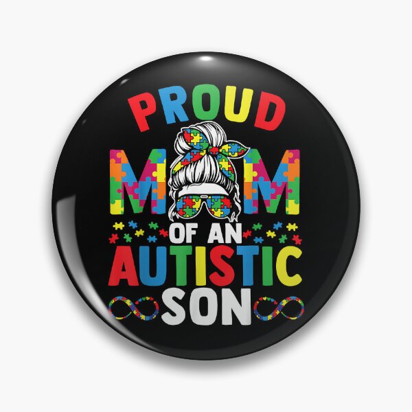 Item preview, Proud Mother Of Autistic Son Messy Bun Autism Awareness Mom designed and sold by Boutkimaewab.